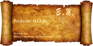 Bodzás Milán névjegykártya